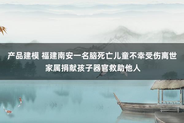 产品建模 福建南安一名脑死亡儿童不幸受伤离世 家属捐献孩子器官救助他人