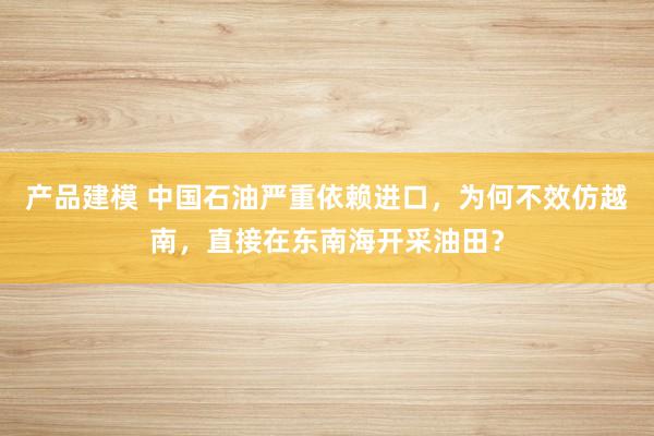 产品建模 中国石油严重依赖进口，为何不效仿越南，直接在东南海开采油田？