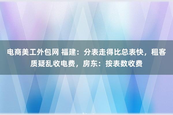 电商美工外包网 福建：分表走得比总表快，租客质疑乱收电费，房东：按表数收费